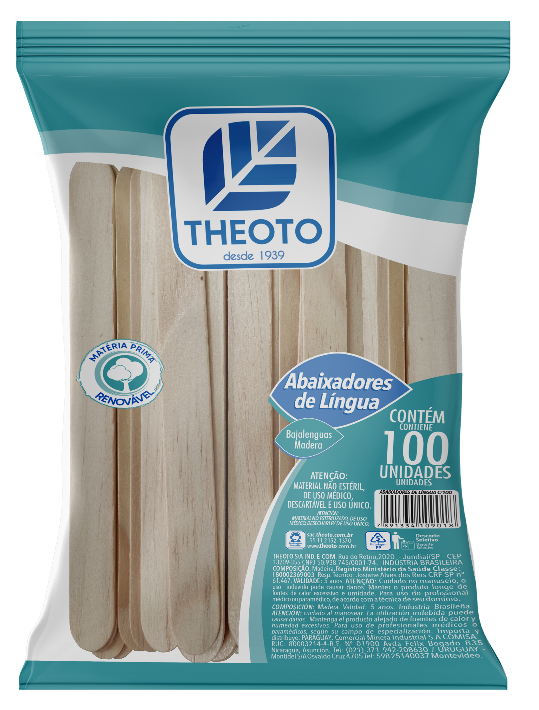 Abaixador de Língua - 100 Unid.