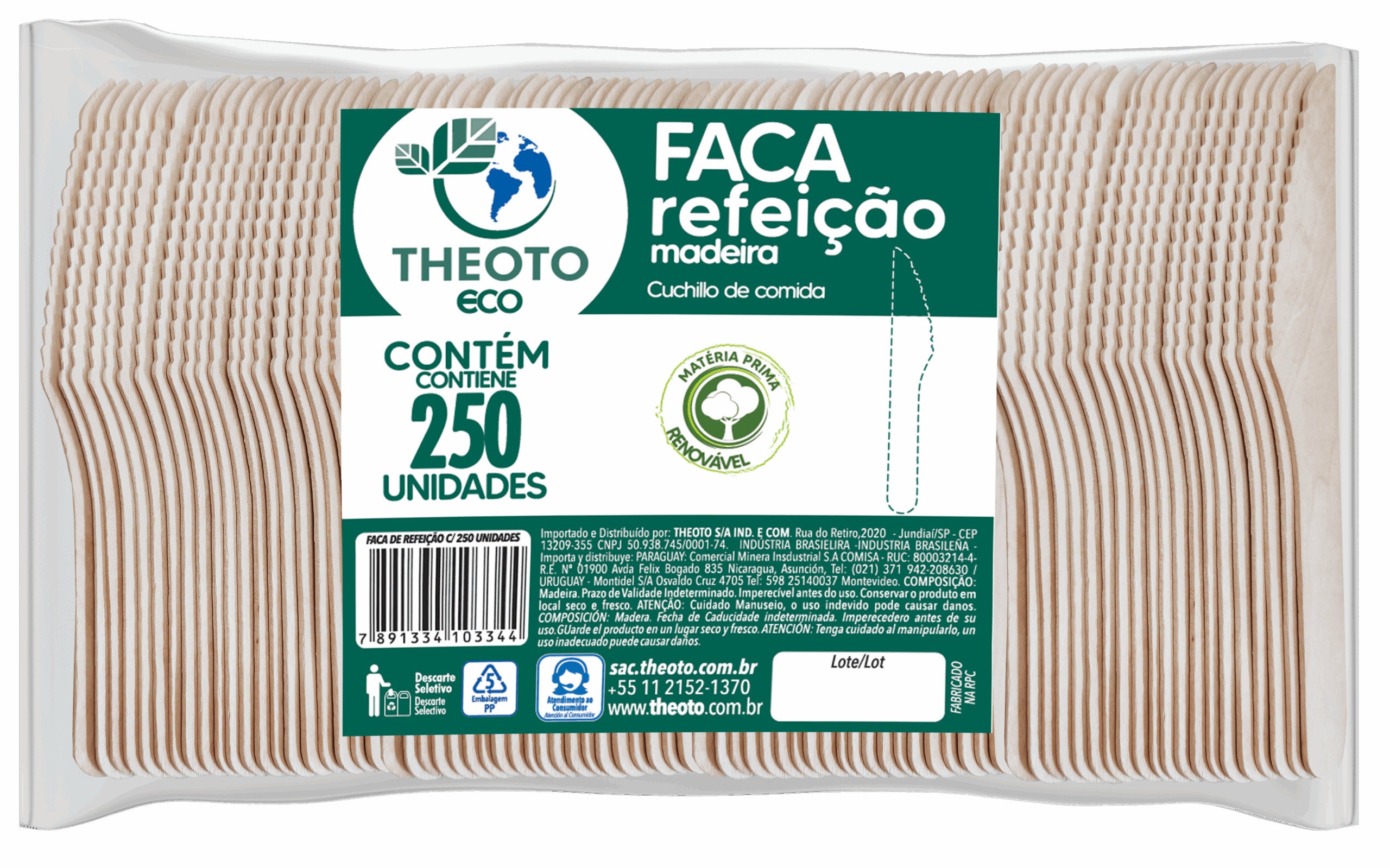 Faca Refeição- 250 unid.